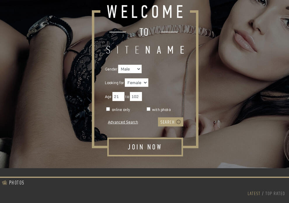 Dating site theme.